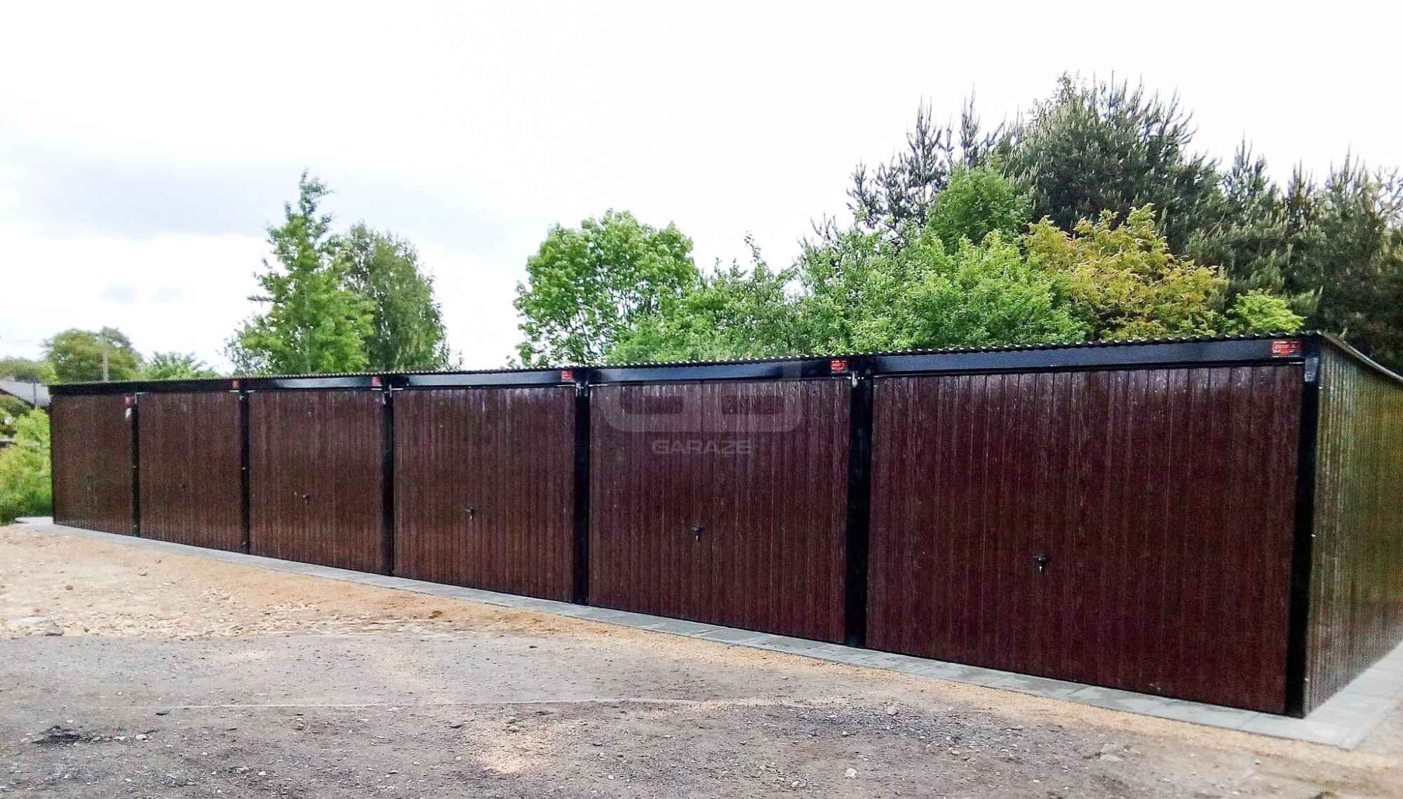 Garaż blaszany 18x5 - Brama uchylna - Ciemny brąz Dach  GB187 Miastko - zdjęcie 2