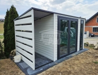 Schowek domek ogrodowy 3,5x2 m + wiata 1x3 m drzwi PCV 2x okno GP748 Łuków - zdjęcie 4