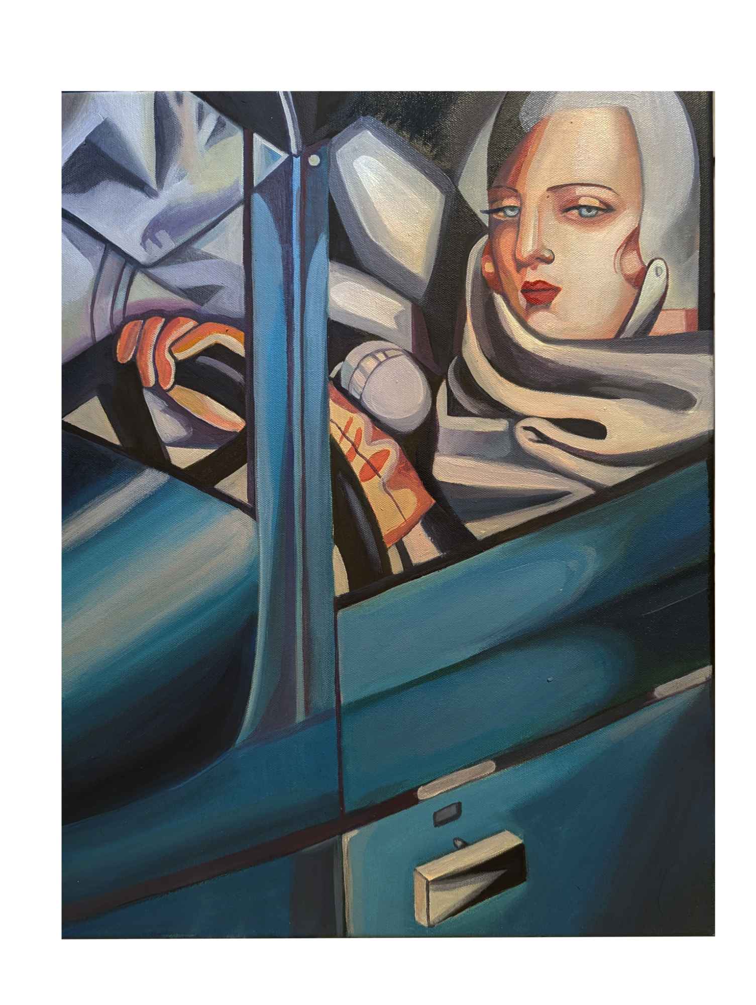 Tamara Łempicka- Kobieta w zielonym Bugatti- 35 na 50 cm Fabryczna - zdjęcie 2