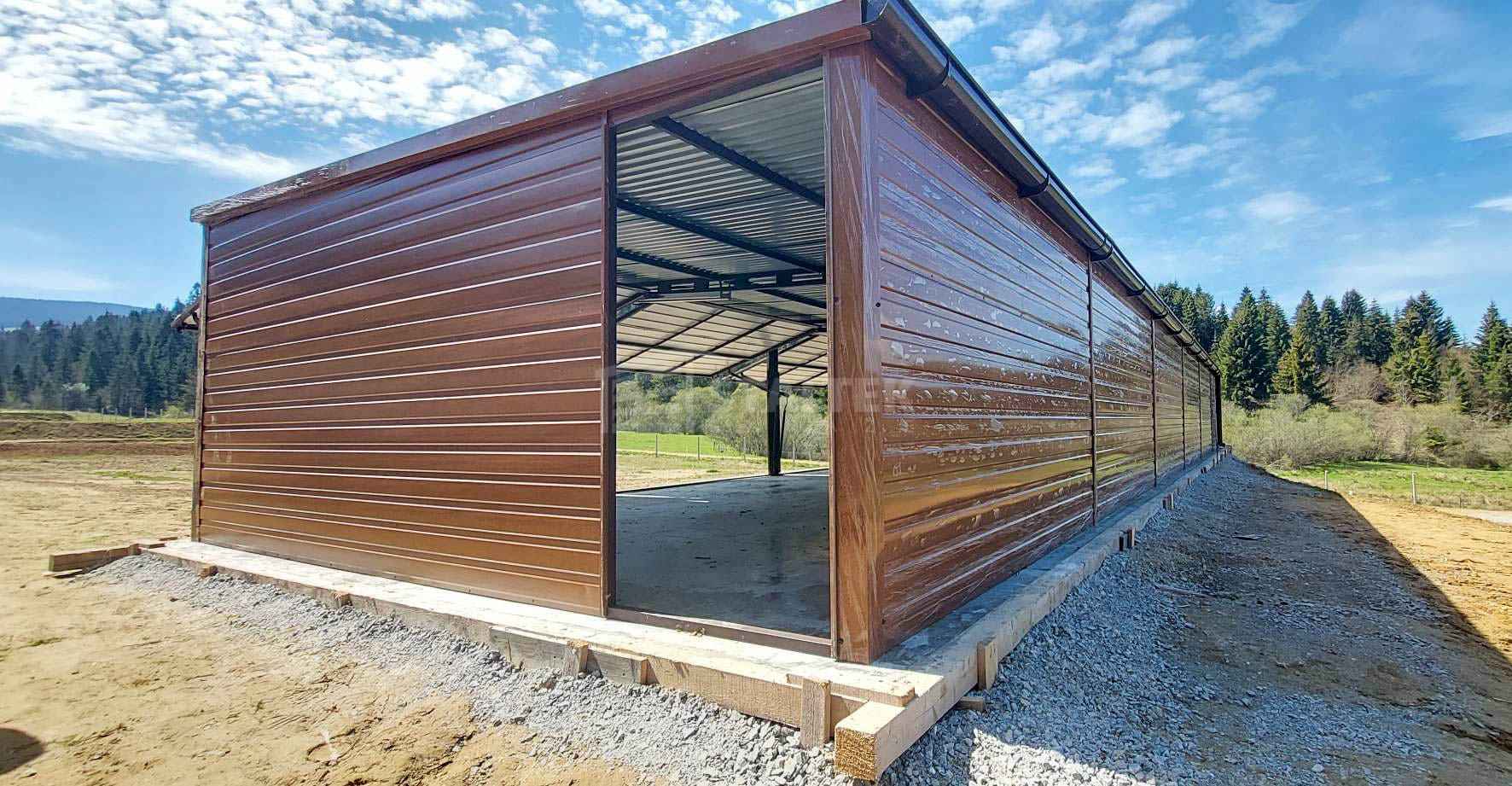 Garaż blaszany 18x5m 6x brama uchylna 2x drzwi rynna spad ST234 Września - zdjęcie 5