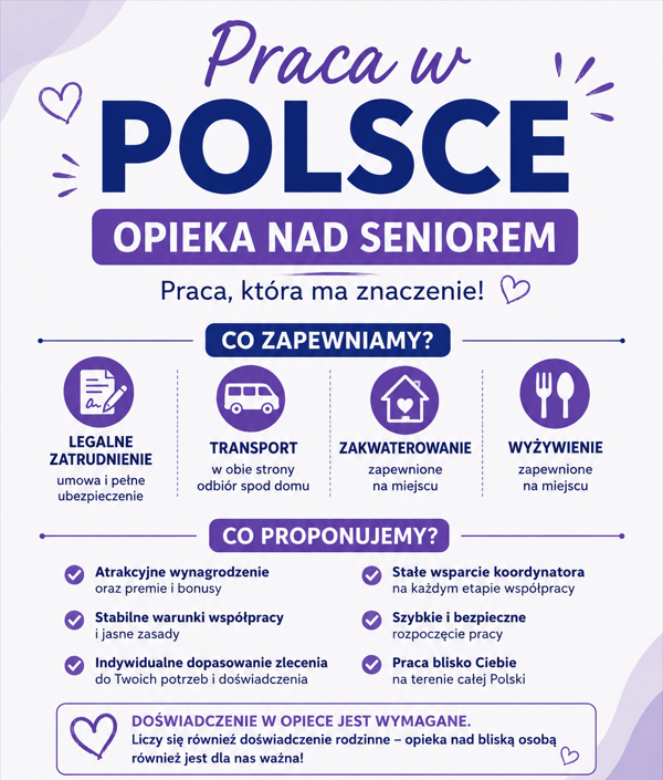 Stabilna praca w opiece senioralnej w Polsce Czaplinek - zdjęcie 1