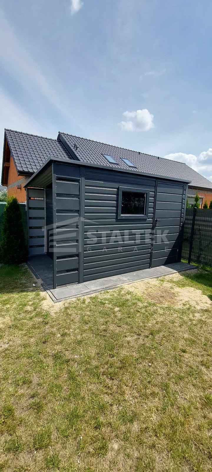 Schowek - domek ogrodowy 2,5x2,5m + wiata 0,5m drzwi okno  dach ST141 Koszalin - zdjęcie 4