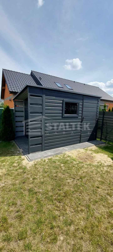Schowek - domek ogrodowy 2,5x2,5m + wiata 0,5m drzwi okno  dach ST141 Koszalin - zdjęcie 4