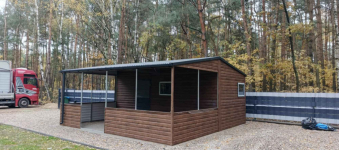 Garaż Blaszany z wiatą oblachowaną 6×5 Ciemny Orzech, Drzwi, Okno Tczew - zdjęcie 5