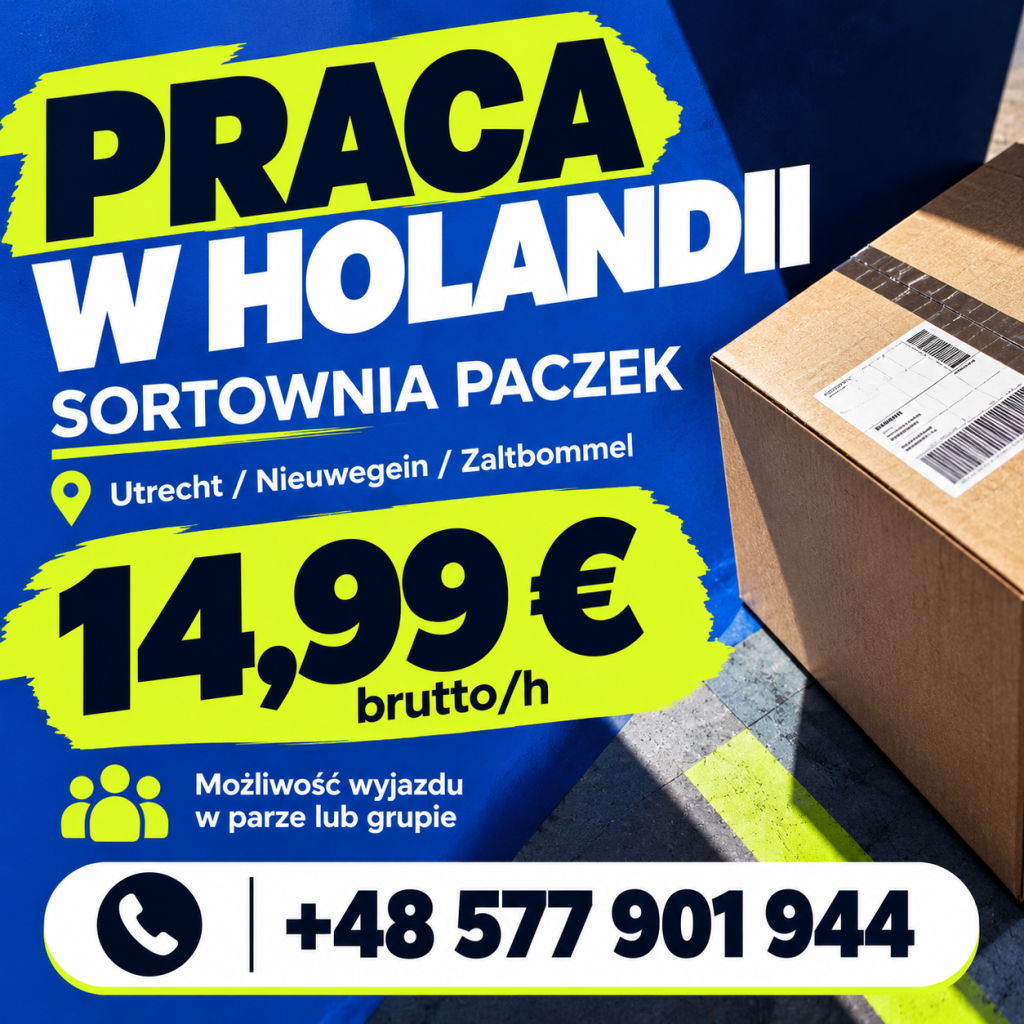 PRACA W HOLANDII – SORTOWNIA PACZEK Utrówka - zdjęcie 1