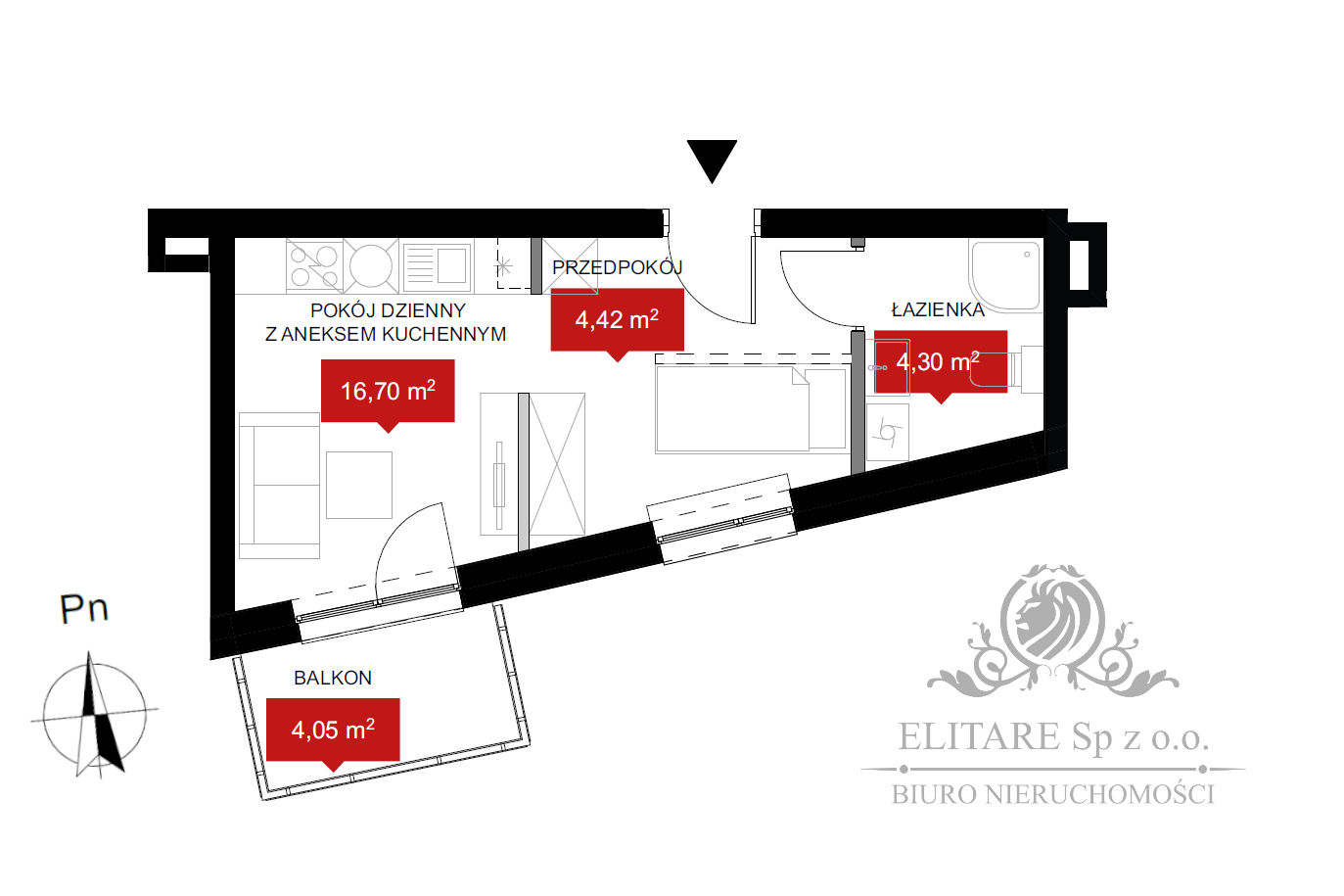 Mieszkanie 25,42m2 1 pokojowe z balkonem/Wrocław, Kleczków Wrocław - zdjęcie 4