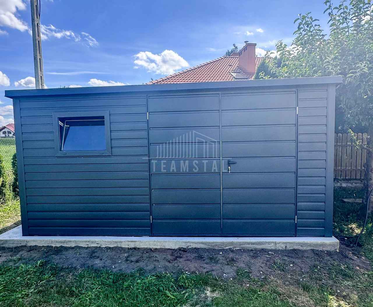 Schowek - domek ogrodowy 4,5x2m brama dwuskrzydłowa okno dach TS1156 Otwock - zdjęcie 4