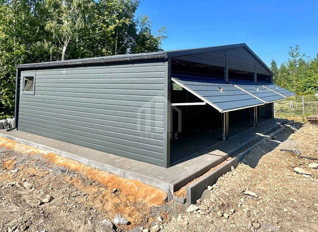 Garaż blaszany 9x5 - 3x brama uchylna - 2x okno - drzwi - rynny SO143 Szczecinek - zdjęcie 2