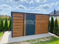 Schowek - Domek Ogrodowy 3x2m + wiata  jasny orzech  spad w tył GP549 Płock - zdjęcie 2