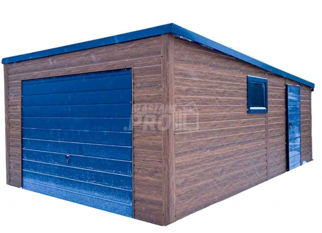 Garaż Blaszany 4x6 Brama uchylna - okno - drzwi dach Spad w tył GP255 Kłodzko - zdjęcie 1