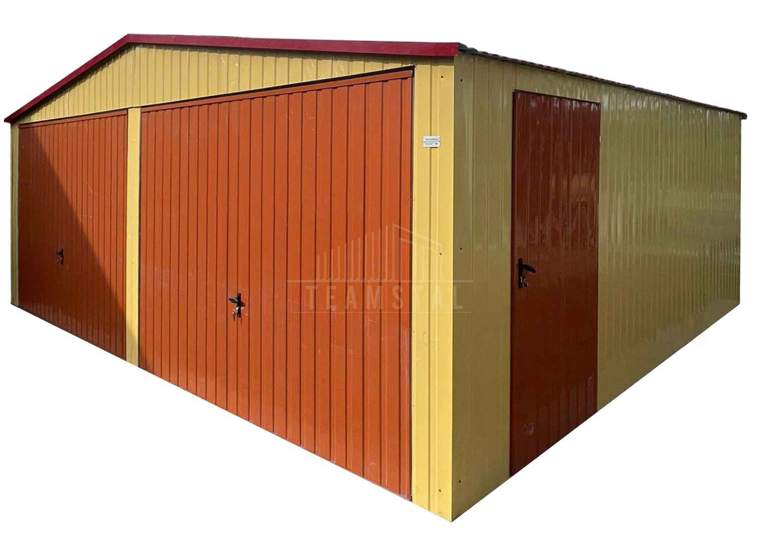 Garaż blaszany 7x6m 2x brama uchylna drzwi okno dach TS1322 Zgorzelec - zdjęcie 1