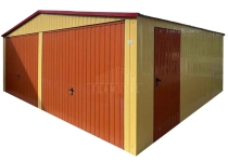 Garaż blaszany 7x6m 2x brama uchylna drzwi okno dach TS1322