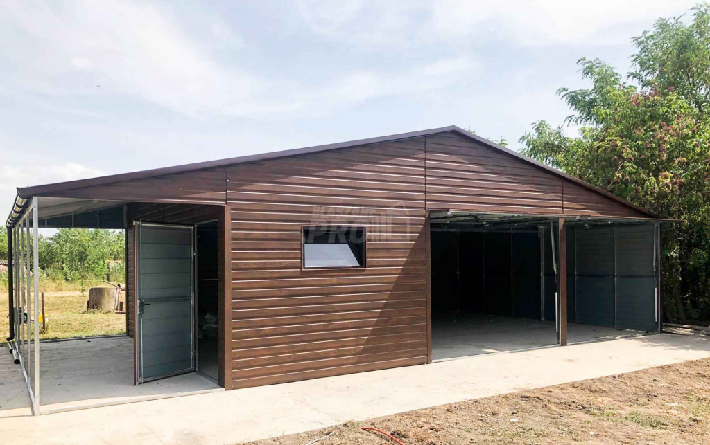 Garaż blaszany 9x6 wiata 3x6 2x Brama 2x okno Dach dwuspadowy GP135 Sanok - zdjęcie 10