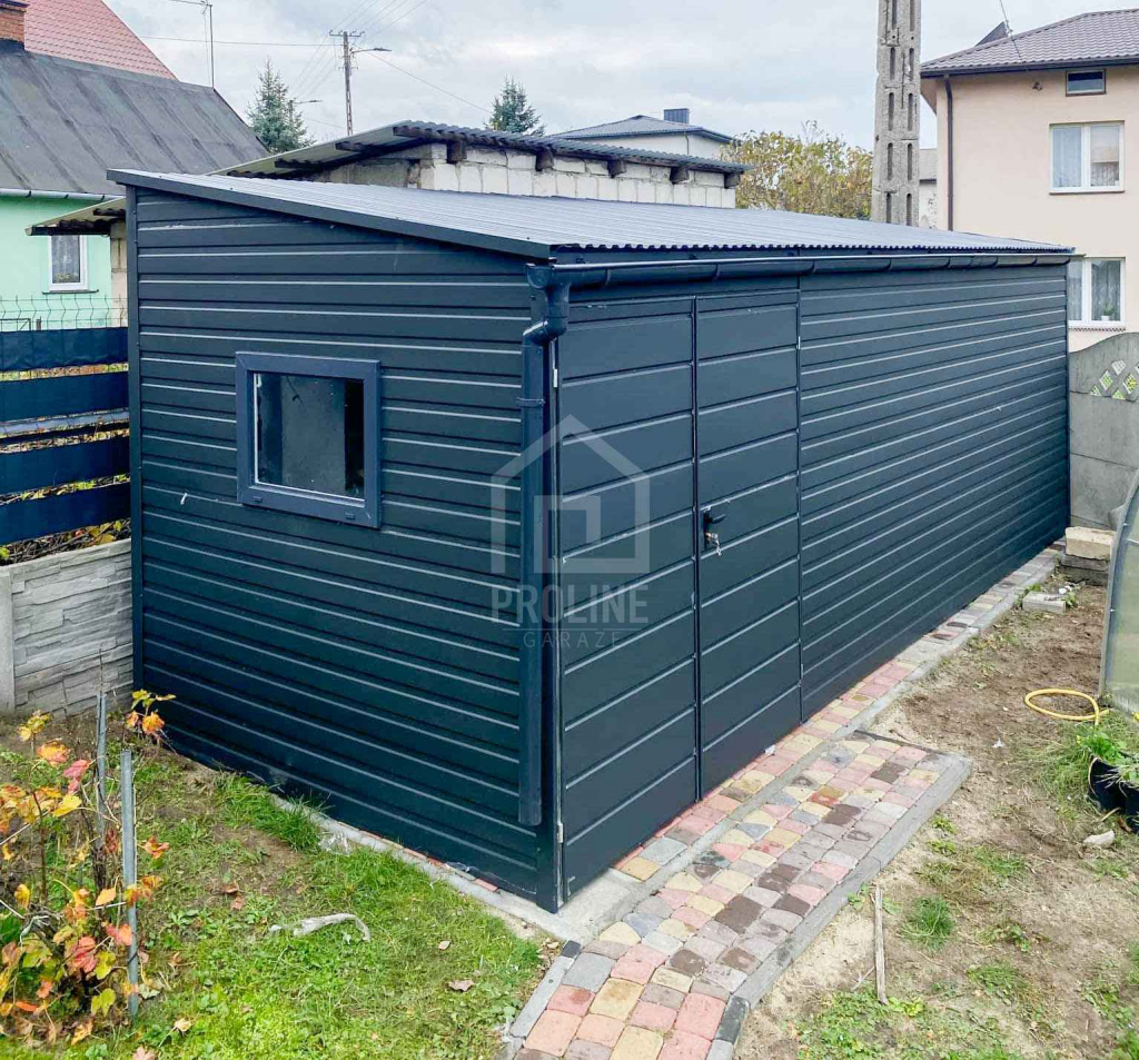 Schowek Domek ogrodowy 5x2,5m Brama dwuskrzyd okno spad w przód PLG189 Nowy Tomyśl - zdjęcie 3