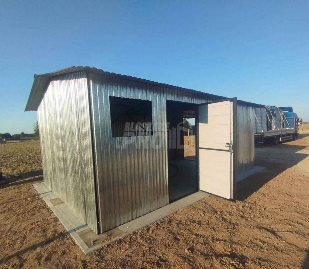 Garaż blaszany 4x6 Brama + otwór na okno dwuspad pod ocieplenie GP200 Pabianice - zdjęcie 4