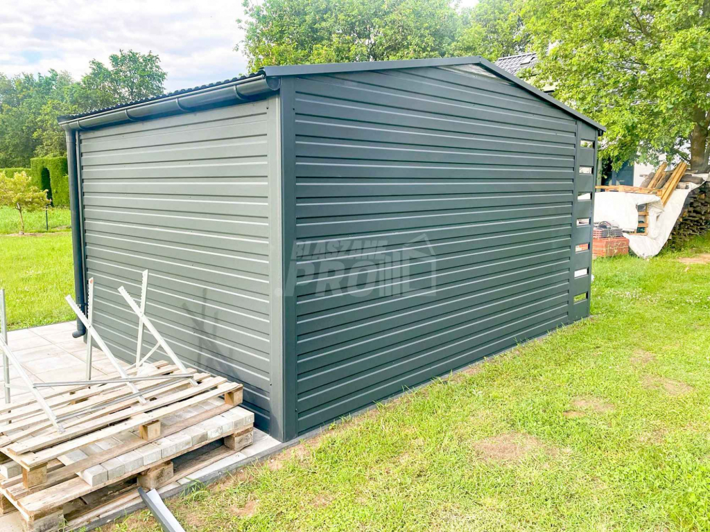 Domek ogrodowy 4x2,5m + Wiata 0,5m - Brama dwuskrzydłowa Rynny GP385 Katowice - zdjęcie 4