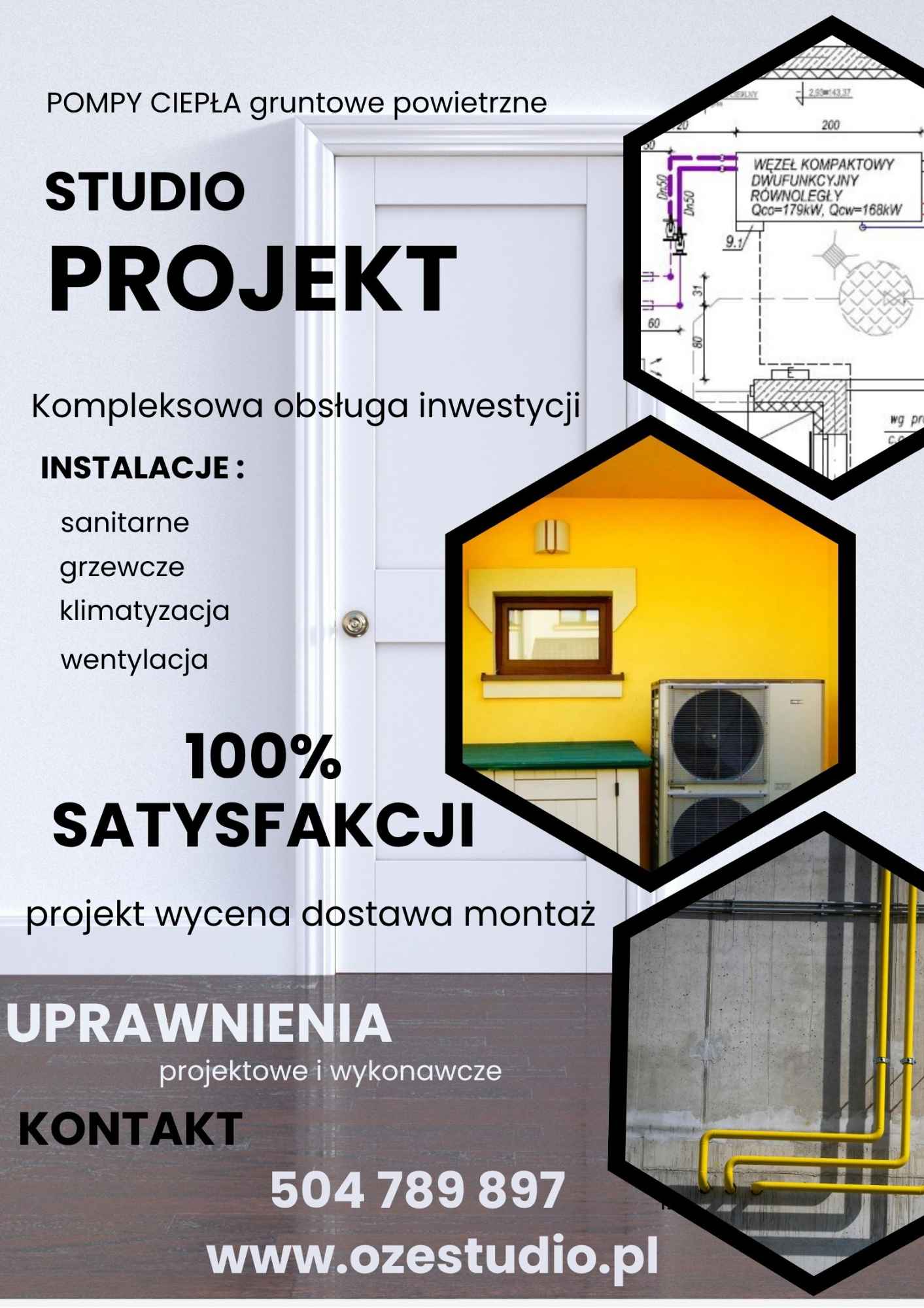 POMPY CIEPŁA BIAŁYSTOK PROJEKT KOMPLEKSOWE REALIZACJE STUDIO PROJEKT Białystok - zdjęcie 1