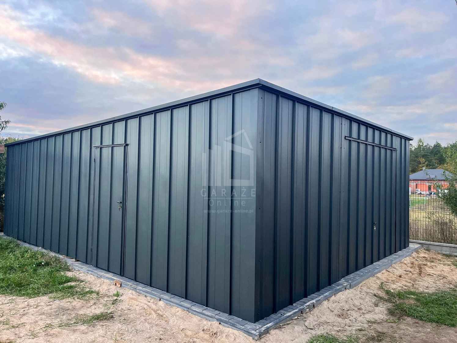 Garaż blaszany 6x8 - brama uchylna - drzwi blacha na rąbek dach ID1013 Kwidzyn - zdjęcie 3