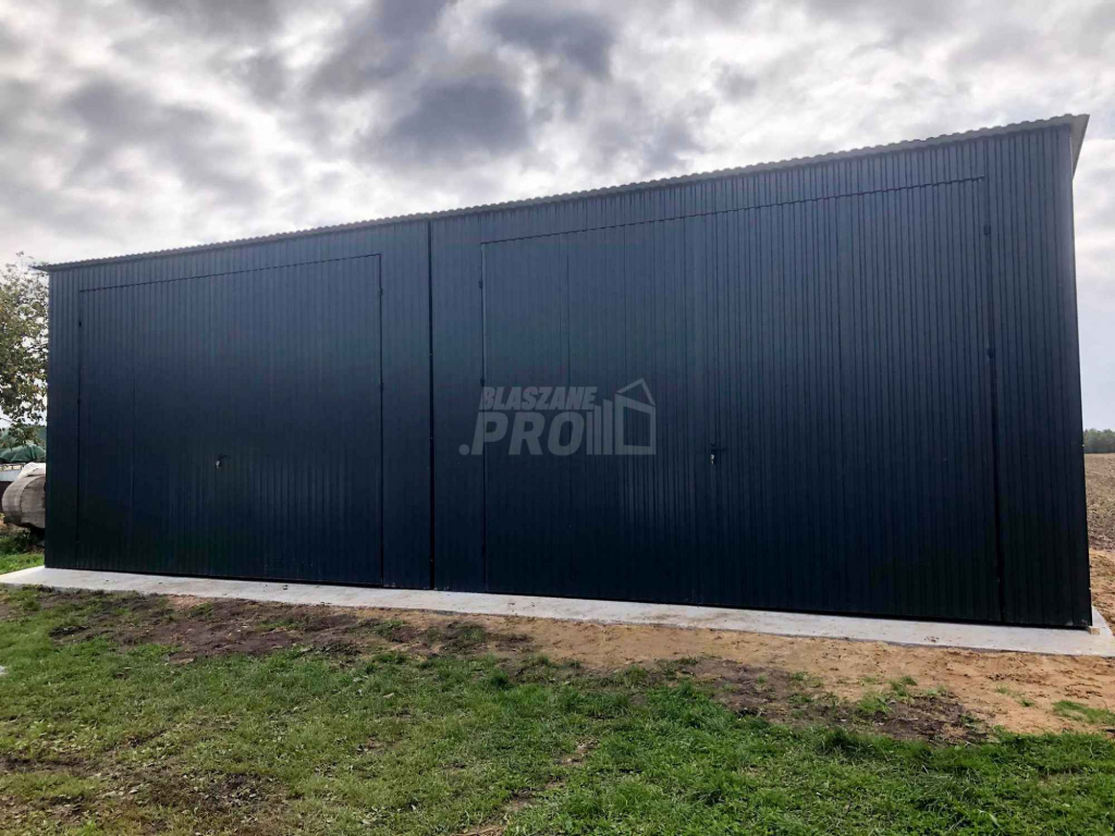 Hala Garaż blaszany 8x6 Brama dwuskrzydłowa x2 spad w tył GP142 Przasnysz - zdjęcie 3