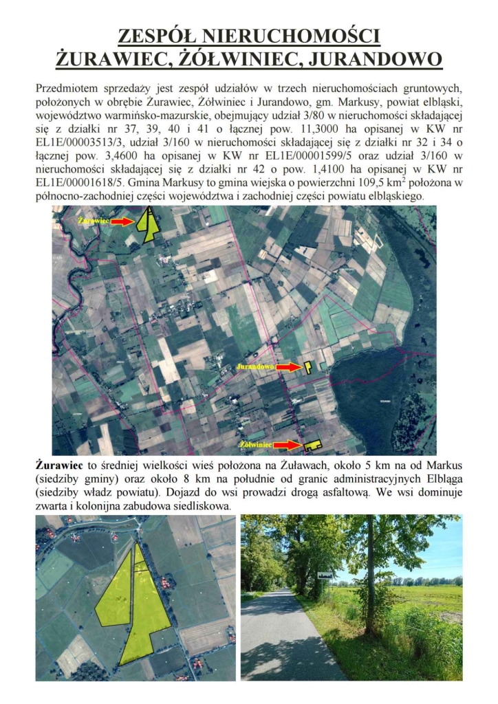 Syndyk sprzeda udziały w grunatach Żurawiec, Żółwiniec, Jurandowo Pisz - zdjęcie 1