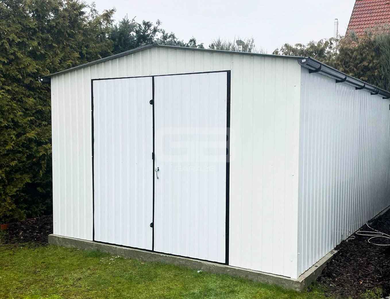 Garaż blaszany 4x6 Brama dwuskrzydłowa Biały  Dach dwuspadowy GB167 Kalisz - zdjęcie 5