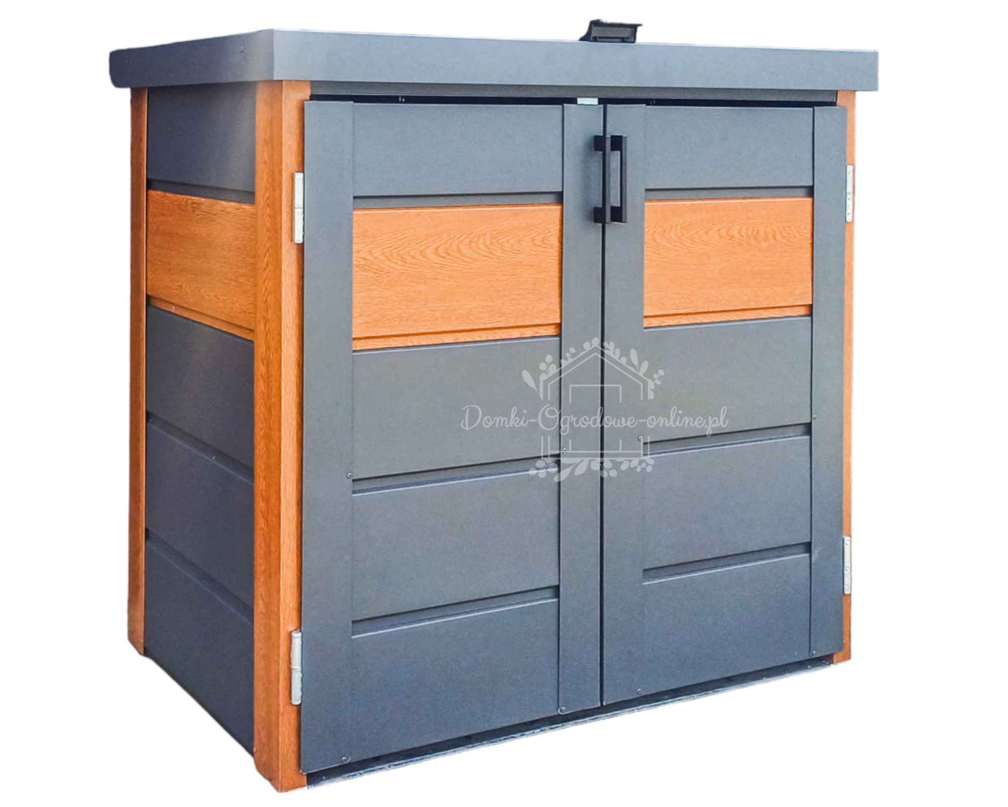 Zabudowa koszy na śmieci 120x65x110 cm 2x120L antracyt złoty dąb ID866 Chodzież - zdjęcie 1