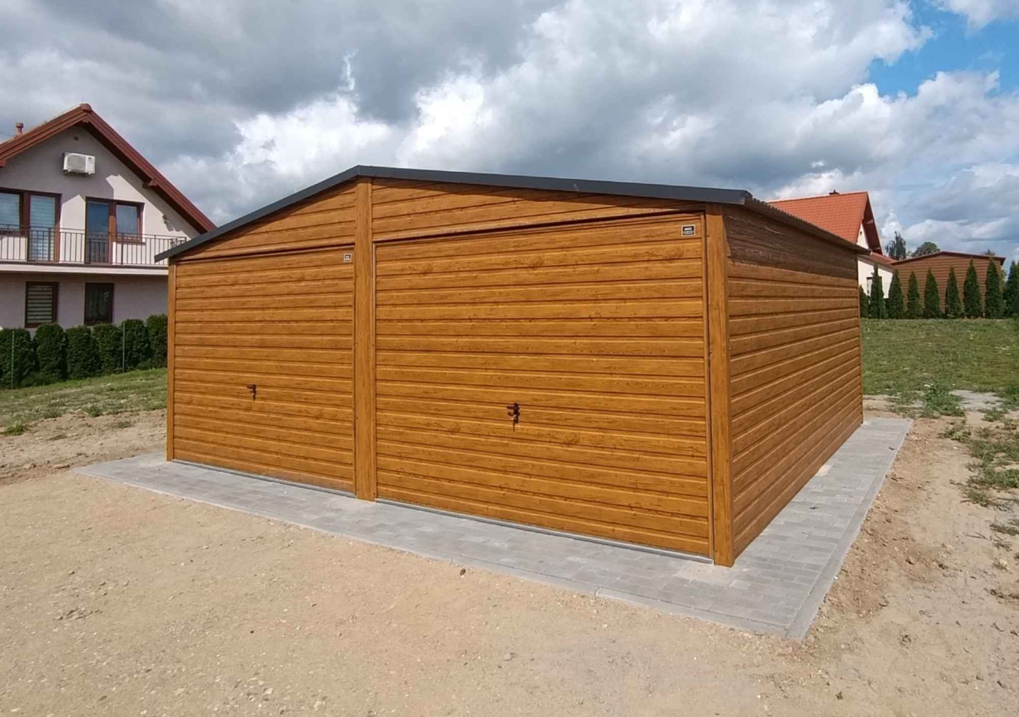 Garaż blaszany dwustanowiskowy 6×5m brama uchylna, dach dwuspadowy Grunwald - zdjęcie 6