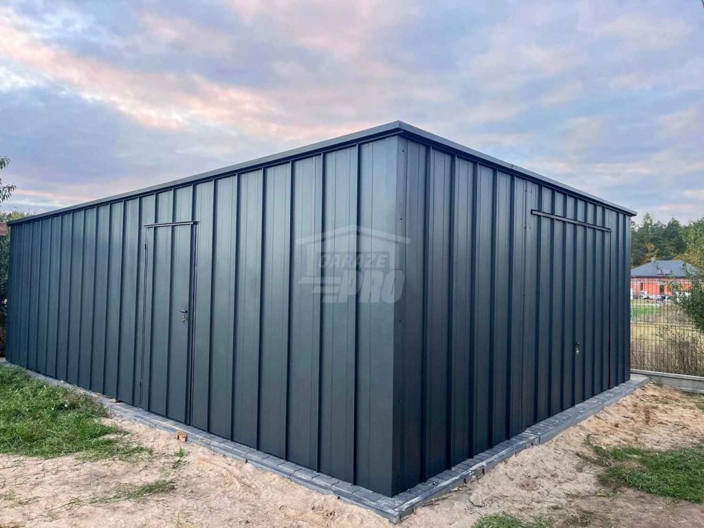 Garaż blaszany 6x8 brama uchylna drzwi blacha na rąbek dach GP646 Rzeszów - zdjęcie 3