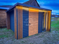 Schowek - Domek ogrodowy PREMIUM 3x3m + wiata  Dekor z lameli  ID901 Jastrzębie-Zdrój - zdjęcie 2