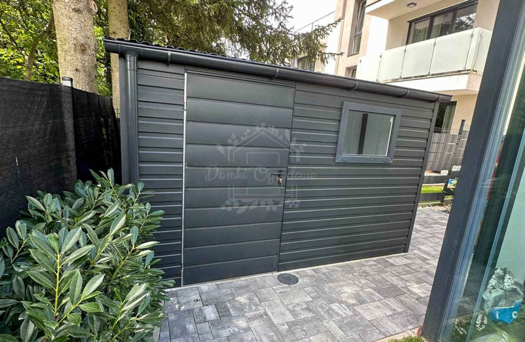 Schowek  domek ogrodowy 3,5x1,2m antracyt  spad w przód - rynna ID1049 Radom - zdjęcie 4