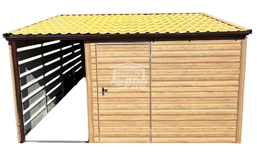 Domek ogrodowy 2,5x5 m + wiata 1,5x5 m drzwi 2x okno rynny GP755 Ruda Śląska - zdjęcie 1