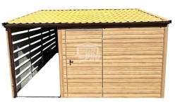 Domek ogrodowy 2,5x5 m + wiata 1,5x5 m drzwi 2x okno rynny GP755