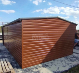 Garaż blaszany 4x6 drzwi - rynny - okno Brąz Dach dwuspadowy GP213 Zielona Góra - zdjęcie 7