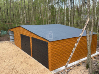 Garaż blaszany 10,5x6m - wiata 4,5m 2x brama uchylna drzwi dach ID1041 Konin Żagański - zdjęcie 3