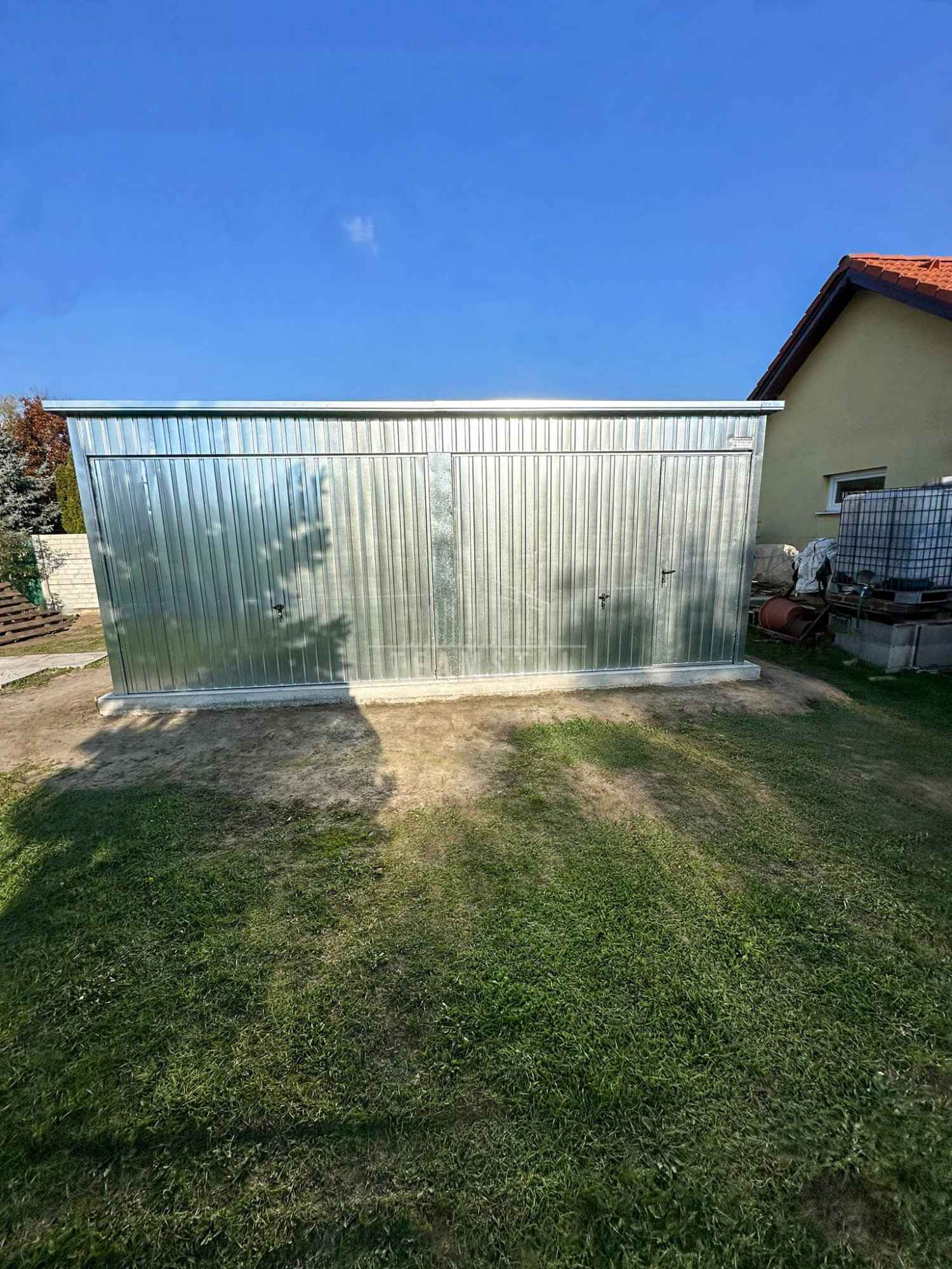 Garaż blaszany 6x6m 2x brama uchylna 2x okno drzwi ocynk dach TS859 Zamość - zdjęcie 4