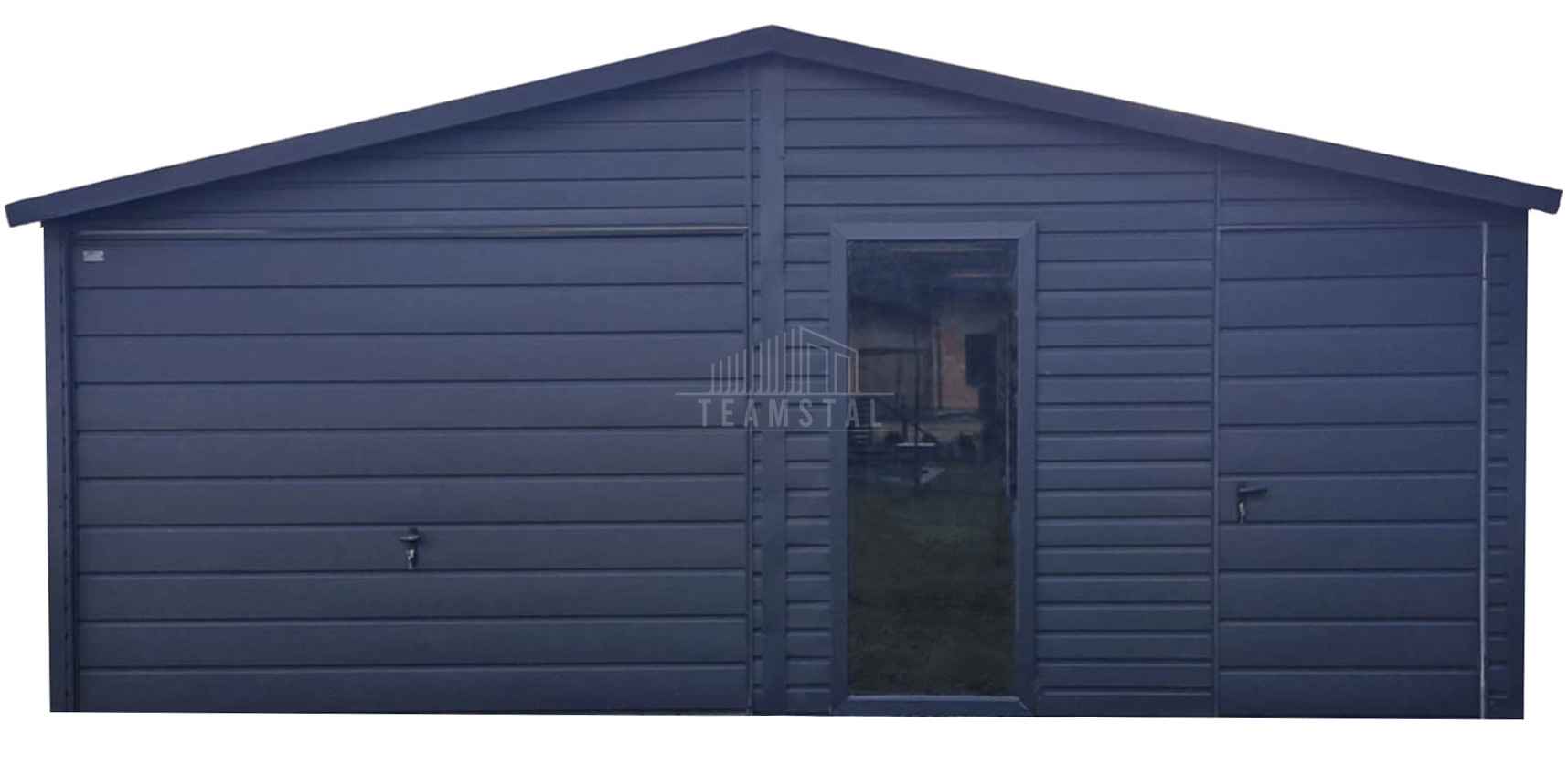 Garaż blaszany 6x5,8m Brama uchylna drzwi okno blachodachówka TS1145 Kalisz - zdjęcie 1