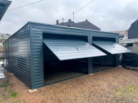 Garaż blaszany 7x6 2x Brama uchylna + drzwi antracyt spad w tył GP161 Niepołomice - zdjęcie 3