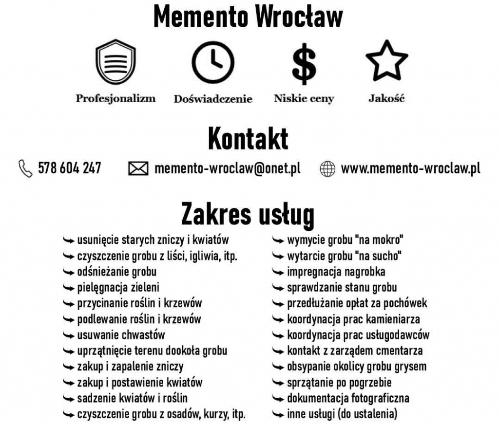 Sprzątanie i czyszczenie grobów | Opieka nad grobami - Wrocław/okolice Psie Pole - zdjęcie 2