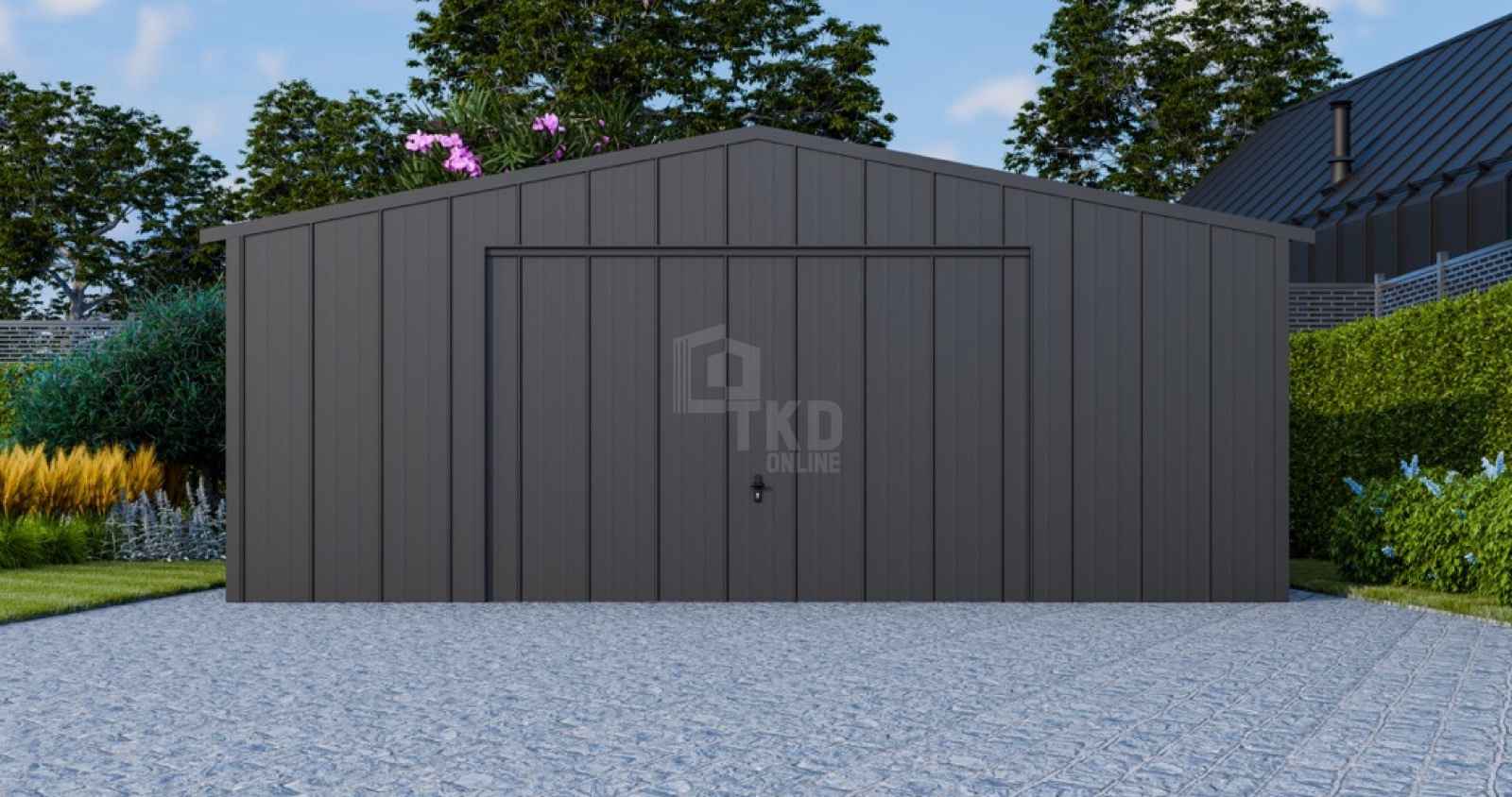 Garaż blaszany 6x6 brama uchylna drzwi blacha na rąbek dach TKD380 Brzesko - zdjęcie 6