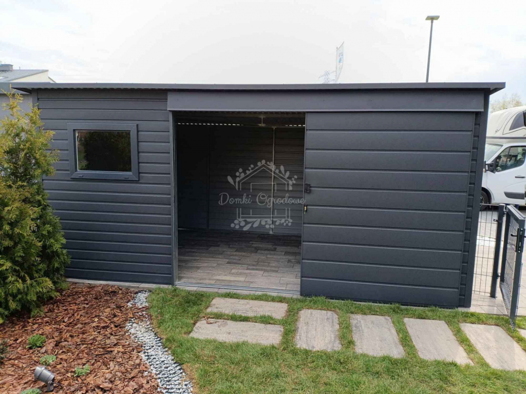 Schowek - domek ogrodowy 5,5x2,5m - drzwi przesuwne  antracyt ID1086 Nysa - zdjęcie 2