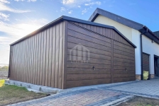 Garaż blaszany 6x6m - 2x brama uchylna  drewnopodobny rynny dach SO169 Otwock - zdjęcie 2