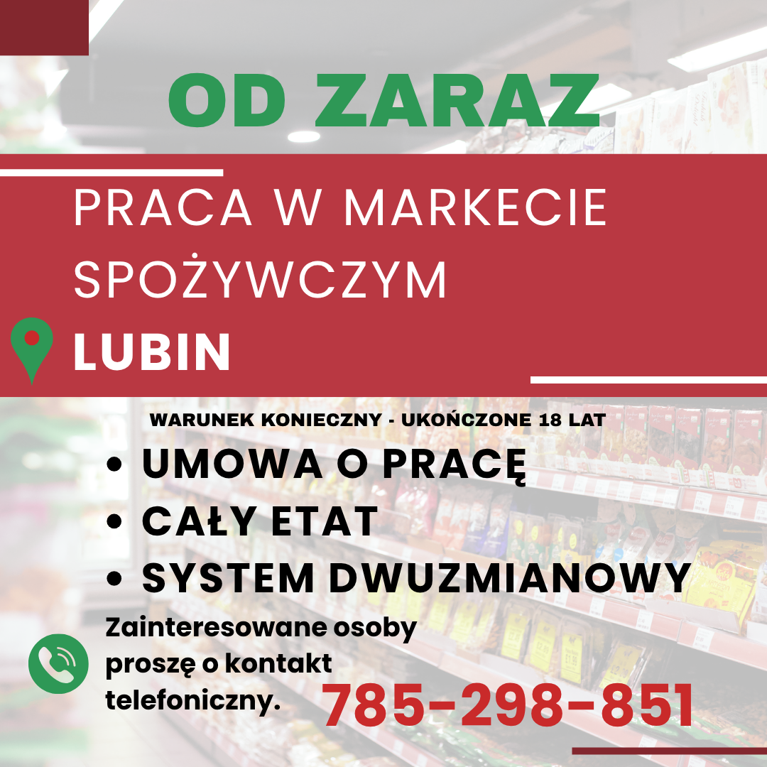 Praca w markecie, Dino Polska S.A. Lubin Lubin - zdjęcie 1