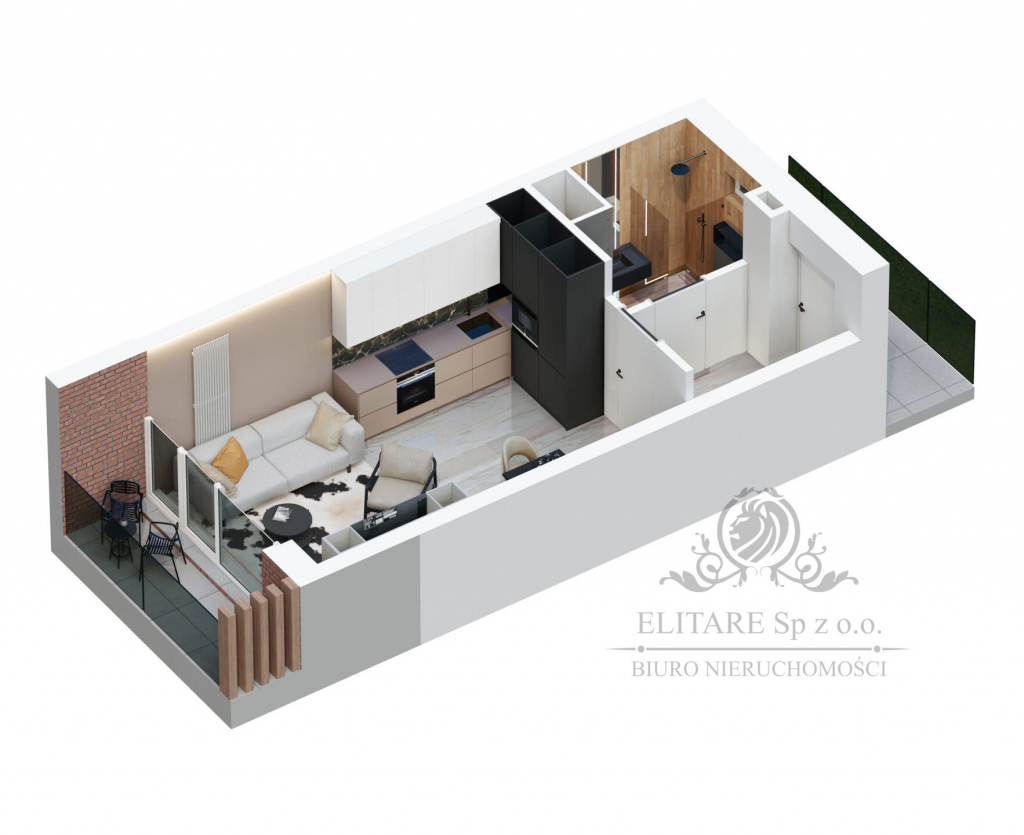 Krzyki/Klecina - Mieszkanie 30,10m2 1pok. z balkonem Wrocław - zdjęcie 2