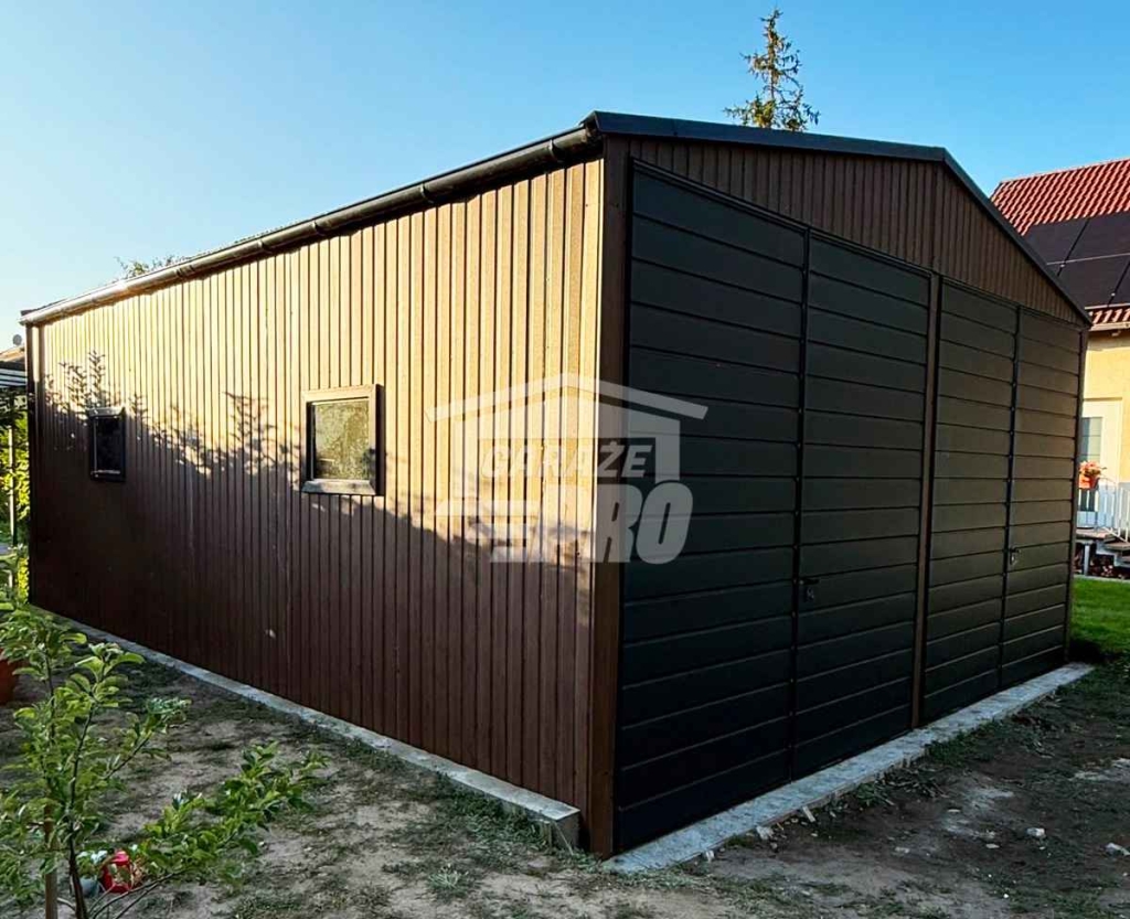 Garaż blaszany 6x8 m - 2x brama - 2x okno dach rynny GP771 Września - zdjęcie 2