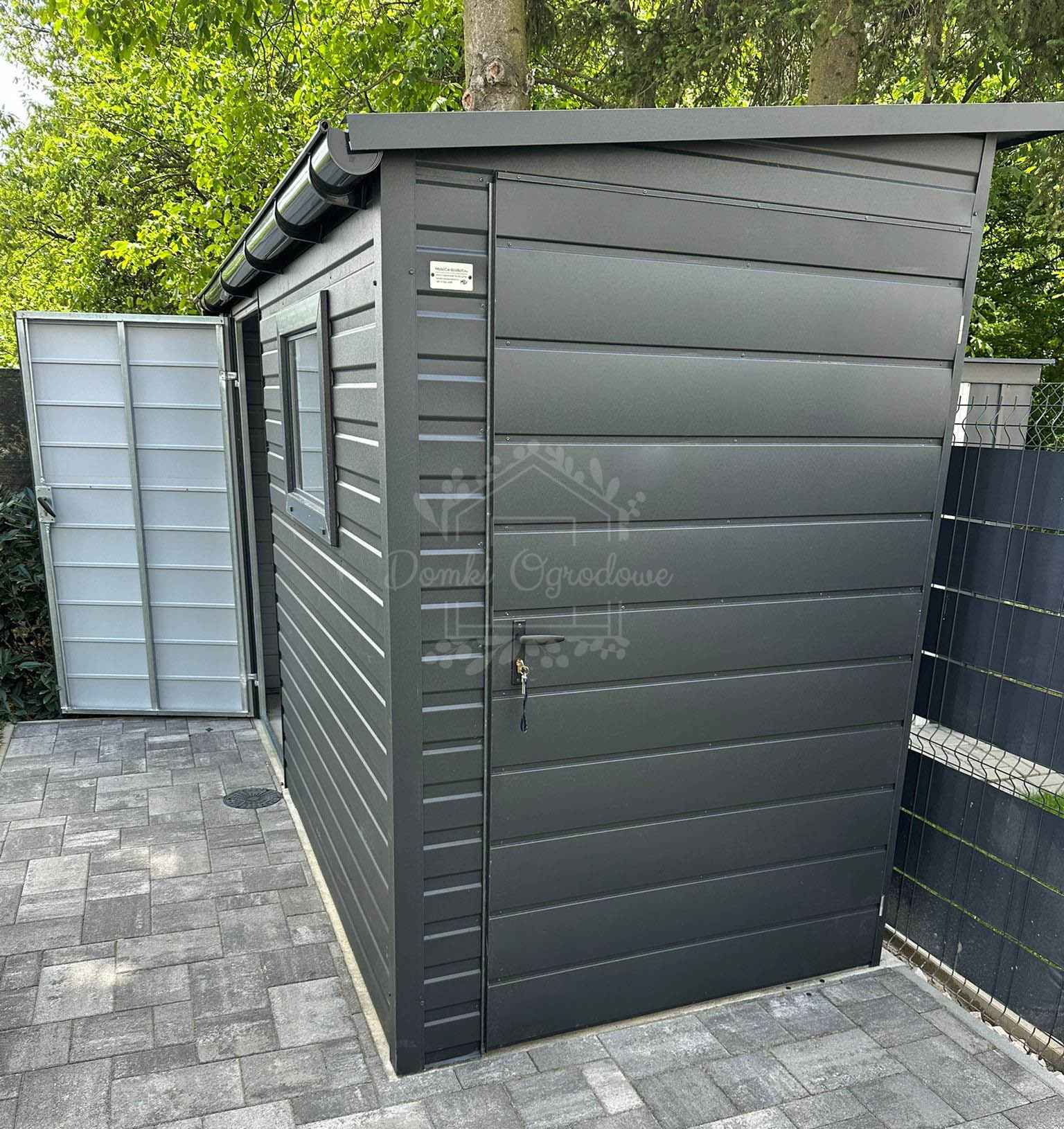 Schowek  domek ogrodowy 3,5x1,2m antracyt  spad w przód - rynna ID1049 Radom - zdjęcie 3