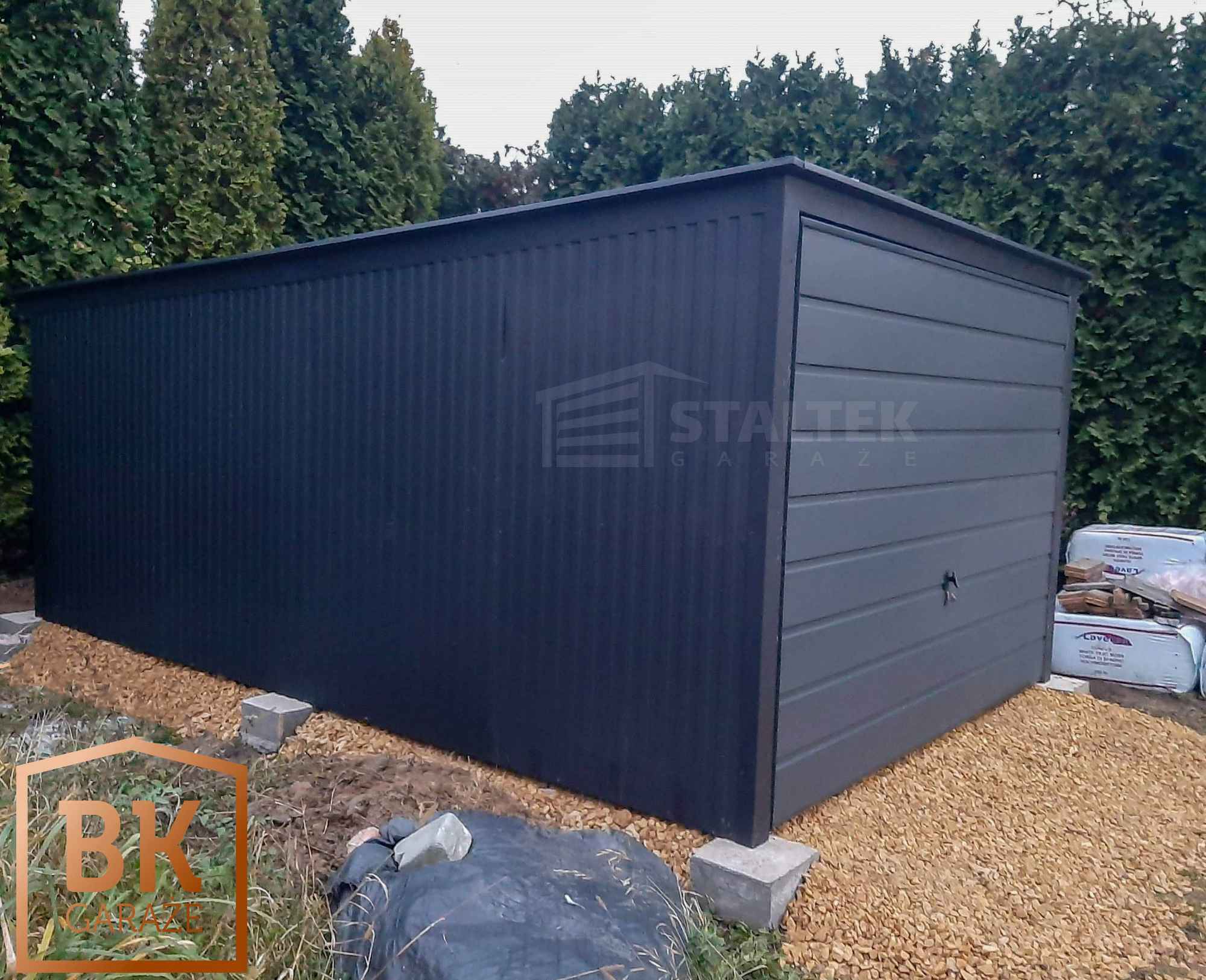 Garaż blaszany 3x5 - Brama uchylna - antracyt - dach spad w tył ST122 Katowice - zdjęcie 4