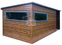 Schowek domek ogrodowy 4,5x2,5m  wiata 1,8m drzwi 2x okno rynny GP450