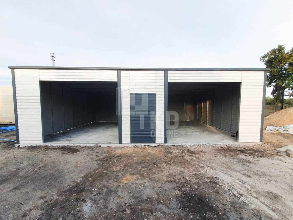 Garaż Blaszany 9,5x6  2x otwór pod bramę  drzwi Biały TKD103 Bydgoszcz - zdjęcie 5