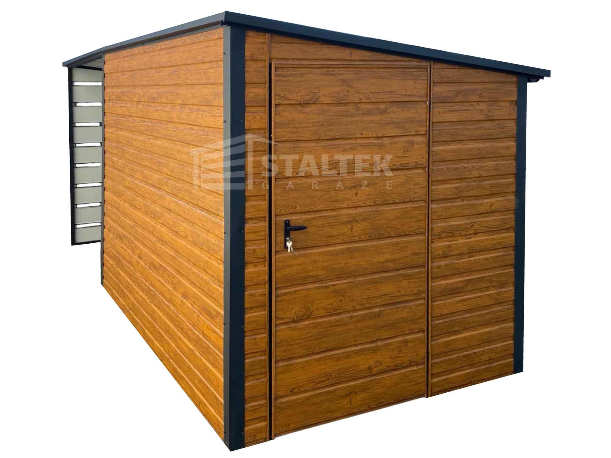 Schowek - Domek Ogrodowy 3x2m + wiata 3m -  Drzwi   dach ST129 Grudziądz - zdjęcie 1