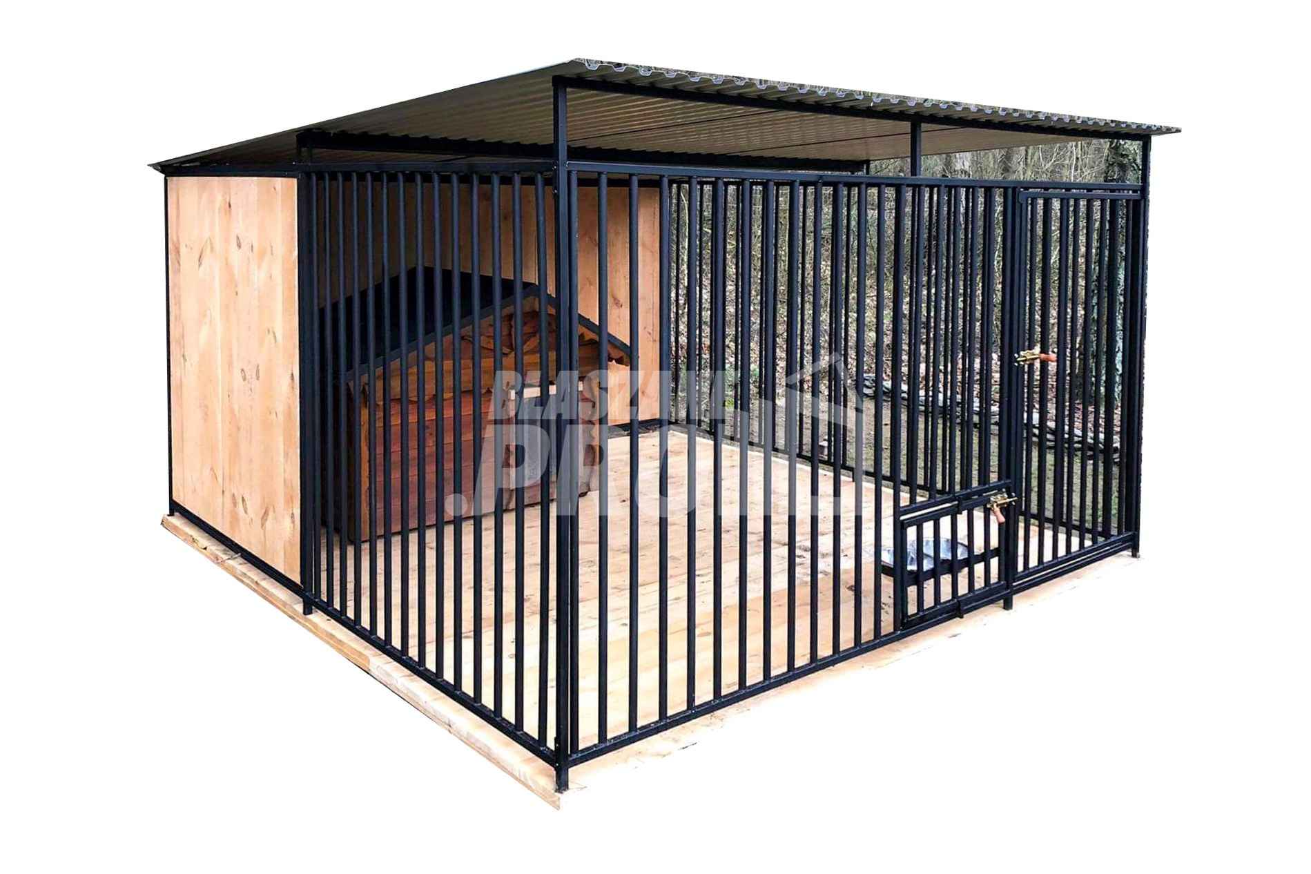 Kojec dla Psów 3x3m - drewniana podłoga - uchwyt na miski  GP387 Mysłowice - zdjęcie 1